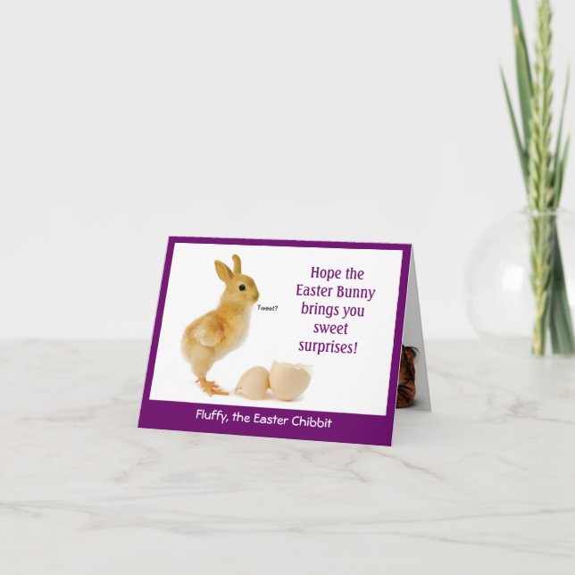 Um divertimento, cartão de páscoa leve torcido (Frente)