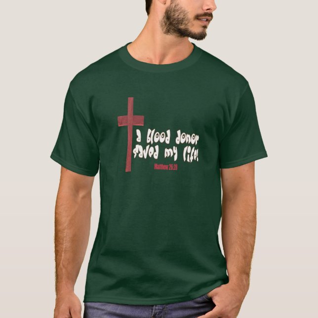 Um doador de sangue salvar o t-shirt verde dos (Frente)