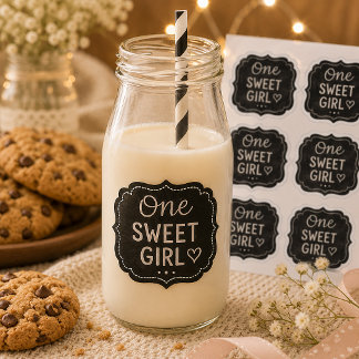Um Doce Adesivo de Aniversário de Menina em Quadro