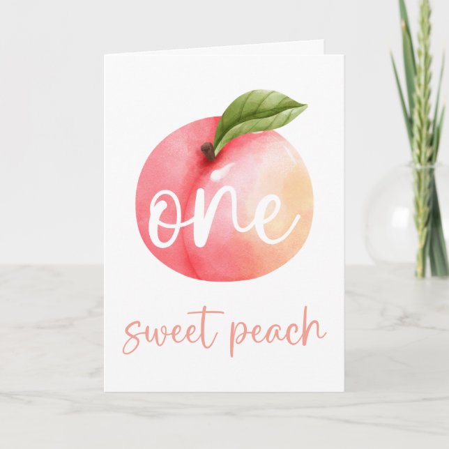 Um doce Cartão de Aniversário Feliz Peach (Frente)