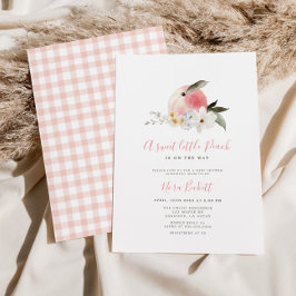 Um doce convite para Chás de fraldas de Pêssego