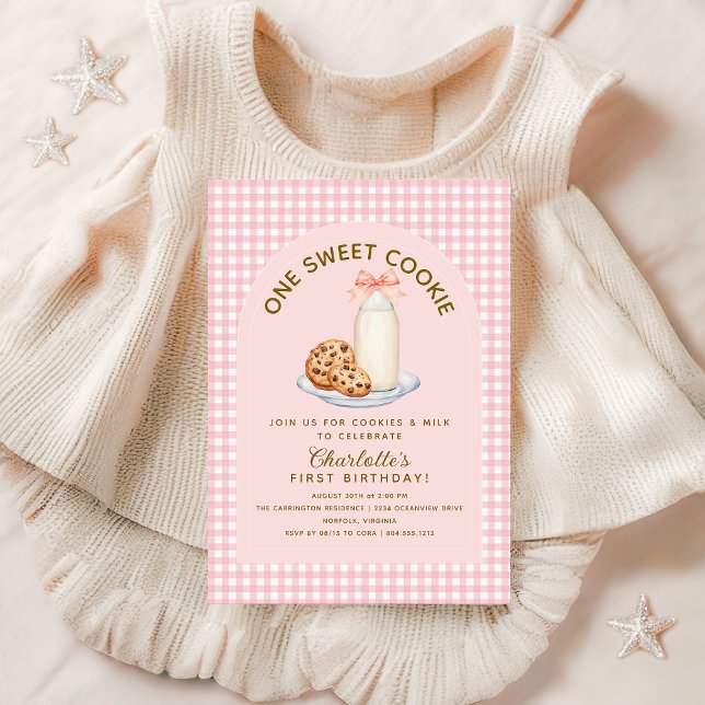 Um doce convite para o aniversário da Cookie Girl (One Sweet Cookie Girl Birthday Invitation with Photo )