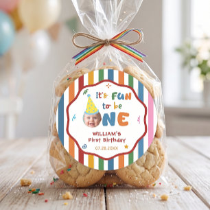 Um é Adesivo de Festa de Aniversário de Chapéu Div