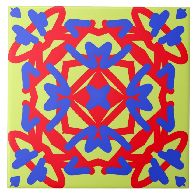 Um elegante design de azulejo de cerâmica clássica (Frente)