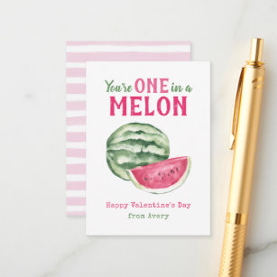 Um em um Cartões de Dia de os namorados Melon Kids