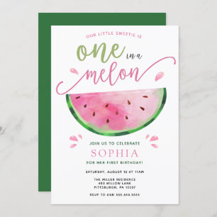 Um em um Convite à Aniversário Melon Watermelon