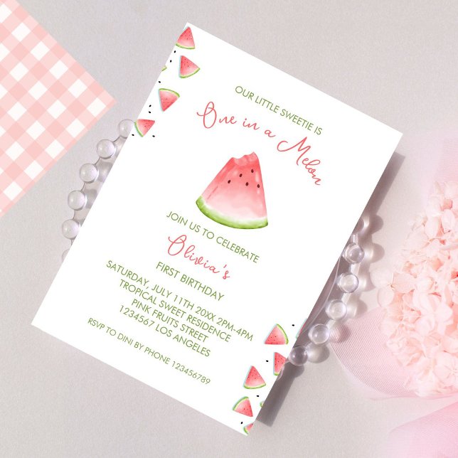 Um em um Convite à Aniversário Melon Watermelon (Criador carregado)