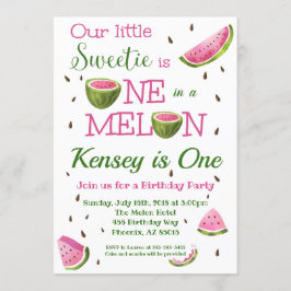 Um em um Convite à Aniversário Melon Watermelon