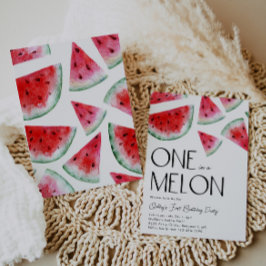 Um em um Convite Melon Aniversário | Melancia