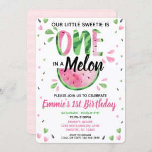 Um em um convite para o primeiro aniversário da Me