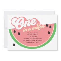 Um em um primeiro convite de aniversário do Melon
