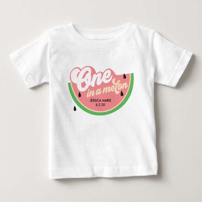 Um em uma camiseta Melon Primeiro Aniversário (Frente)