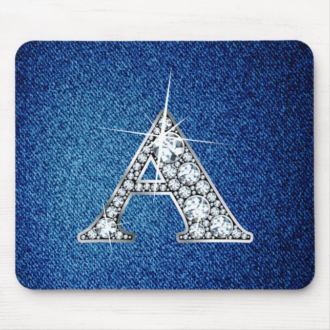 Um Faux-"Diamond Bling" em Denim Mousepad (Frente)
