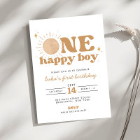 Um Feliz Boho Sun Primeiro Convite de Aniversário