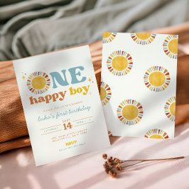 Um Feliz Boho Sun Primeiro Convite de Aniversário