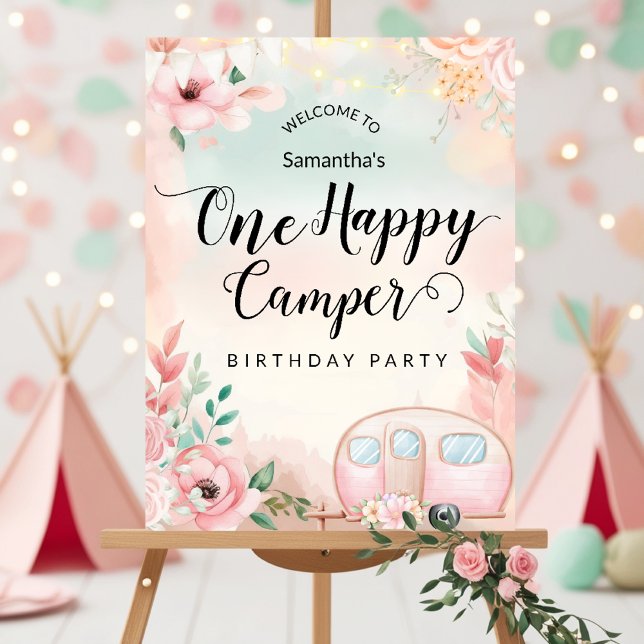 Um Feliz Camper Primeiro Aniversário Poster (Criador carregado)