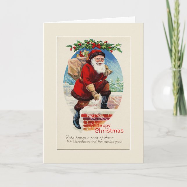 Um feliz cartão de saudação para Papais noeis de N (Frente)