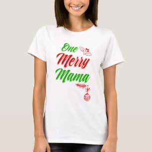 Um feriado alegre do Mama Camisa Natal Mamã Bonito