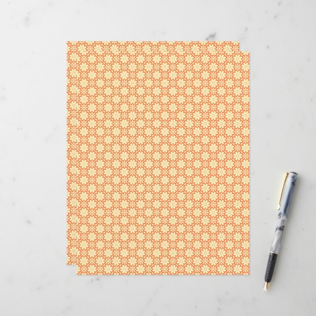 um fundo laranja e branco com pequenos quadrados (Frente/Verso In Situ)