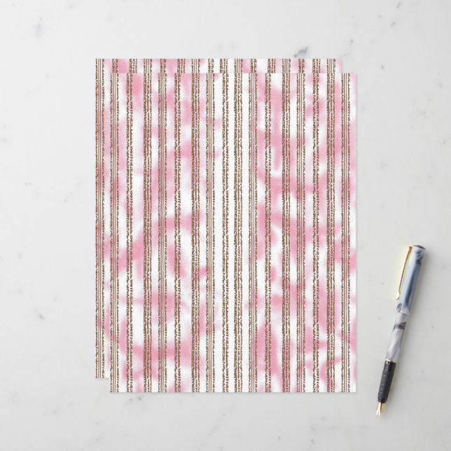 um fundo listrado rosa e branco (Frente/Verso In Situ)