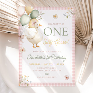 UM GANSINHO BOBO Convite de Primeiro Aniversário