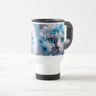 Um gato colorido de Caneca de viagem excelente com