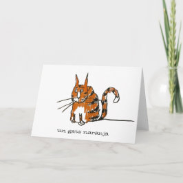 Um Gato Laranja Cartoon de Cartão de Boas Vindas