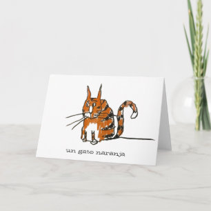 Um Gato Laranja Cartoon de Cartão de Boas Vindas