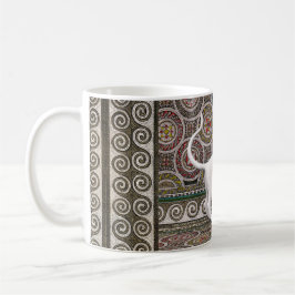 Um gato na caneca de café mosaico
