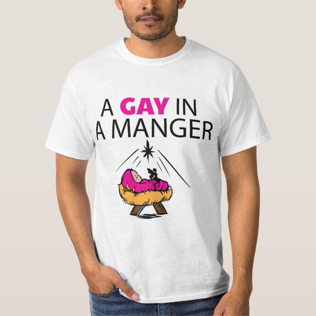 Um gay em um t-shirt do valor do comedoiro (Frente)