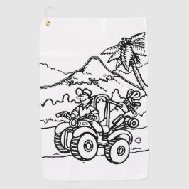 Um Golfista jogando golfe com seus quatro rodas