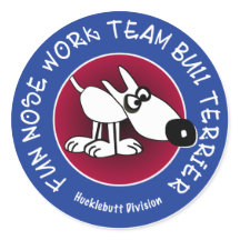 Um grande adesivo brilhante para a Divisão Huckleb