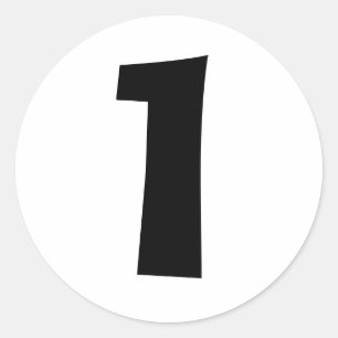 Um grande número branco redondo adesivos por Janz