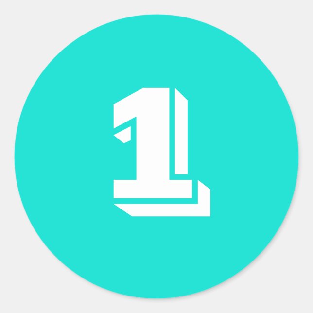 Um grande número de turquesas redondas adesivos po (Frente)