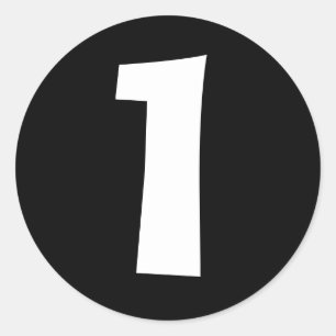 Um grande número preto redondo autocolante por Ja