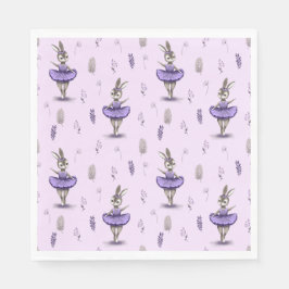 Um guardanapo de papel com um belo coelho de baila