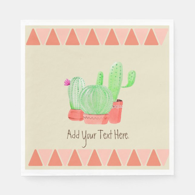 Um guardanapo de papel Trio de Cactus (Frente)
