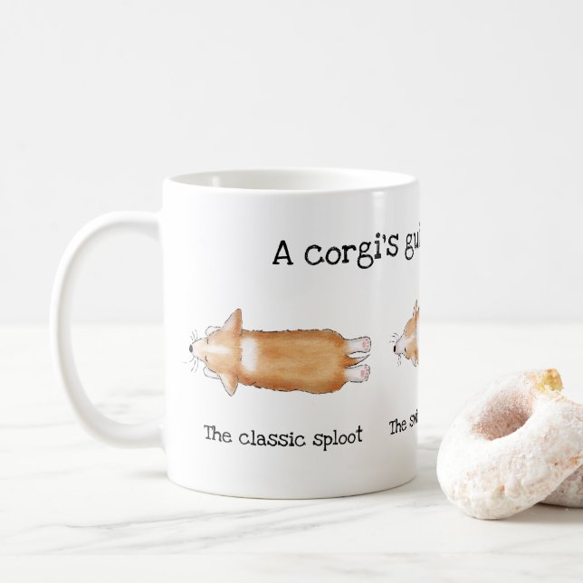 Um guia de corgi para esculpir uma caneca engraçad (Com Donut)