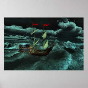 Um Impressão do Mar Selvagem e Tempestade