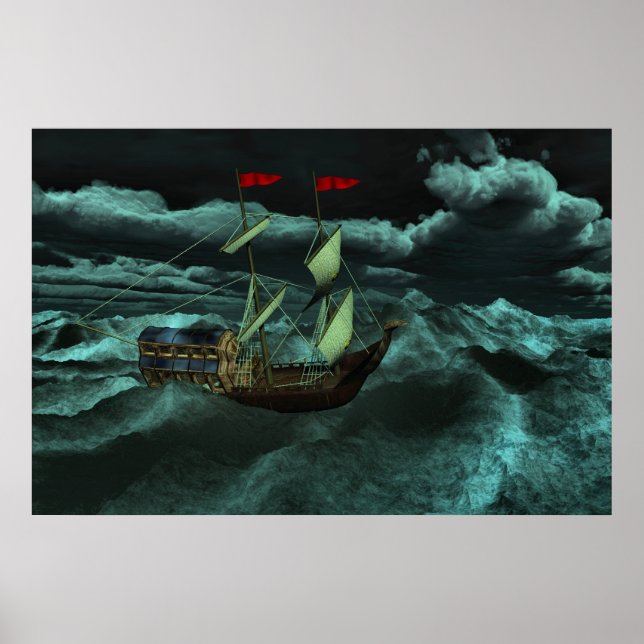 Um Impressão do Mar Selvagem e Tempestade (Frente)