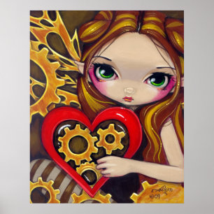 Um impressão feericamente da arte do steampunk do