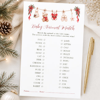 Um Jantar de Natal Baby Shower Animal Corresponden