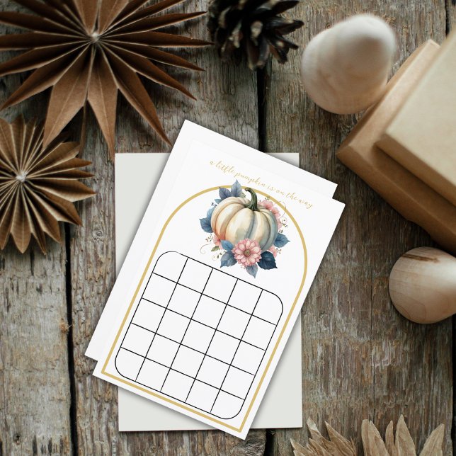 Um Jogo de Bingo Floral de Outono com Pequenas Abó (Criador carregado)