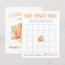 Um Jogo de Bingo para Chá de Bebê Floral Pequena A