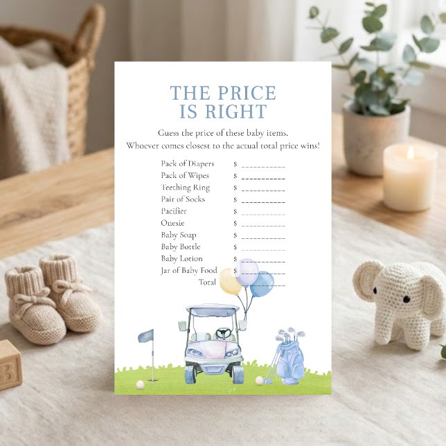 Um Jogo de Chuva de Golfe Little Putter O Preço Es (Golf Baby Shower The Price is Right Game)