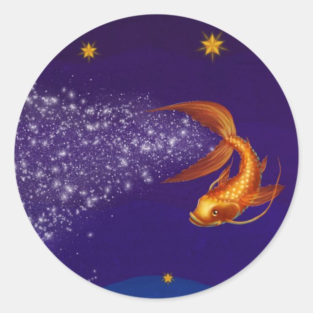 Um Koi Entre as Estrelas - adesivo (Frente)