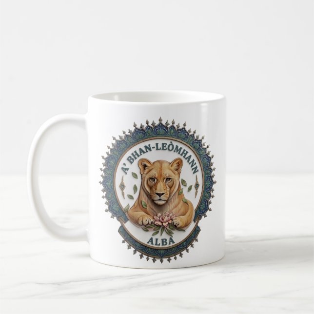 Um Leão. Caneca de Café da Escócia (Esquerda)