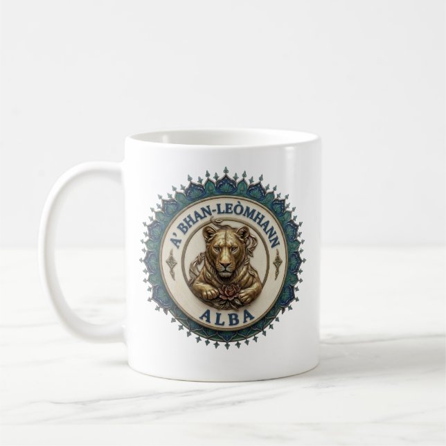 Um Leão. Caneca de Café da Escócia (Esquerda)