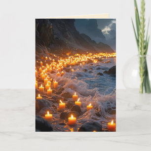 Um mar de velas na praia, Cartão de Condolências