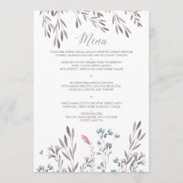 Um Menu de Casamento de Flores Selvagens